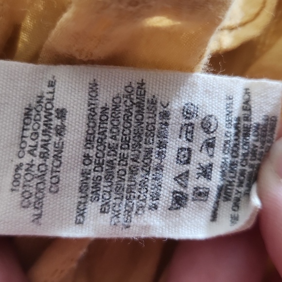 Free People Blouse Womens Extra Small Oberoi Babydoll Top Yellow Lace Y2K Boho - Picture 8 of 10